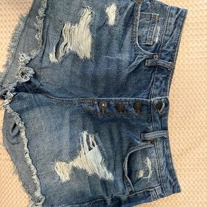Stylish Distressed Blue Jean Shorts